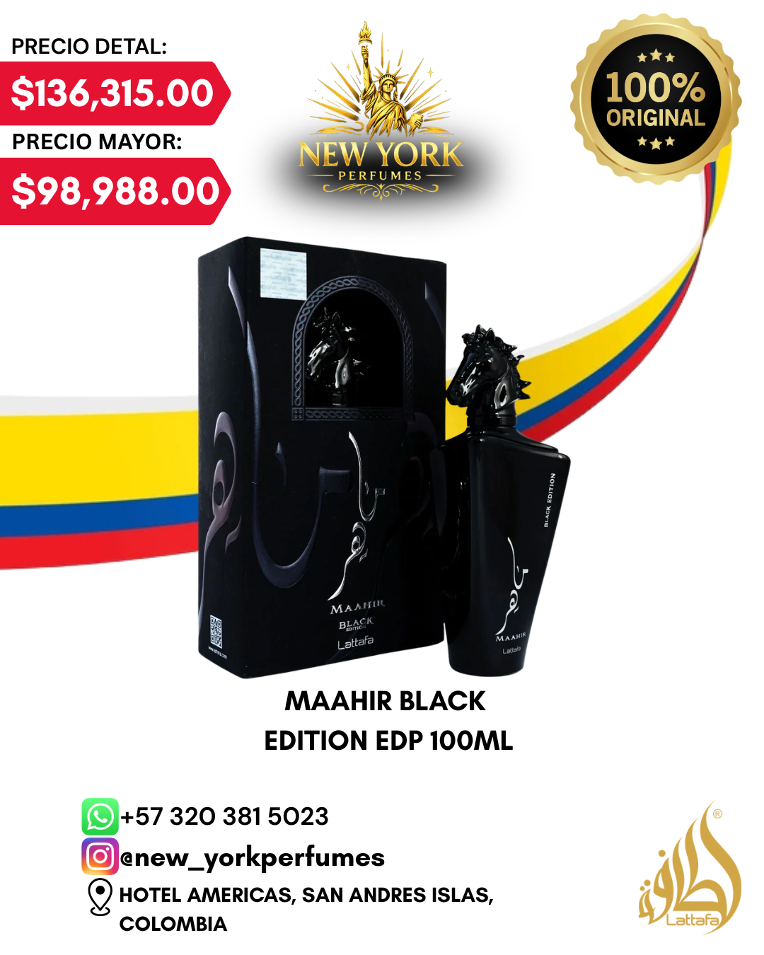 MAAHIR BLACK EDITION EDP 100ML DE LATTAFA