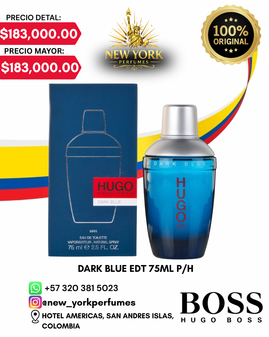 DARK BLUE EDT 75ML H/E