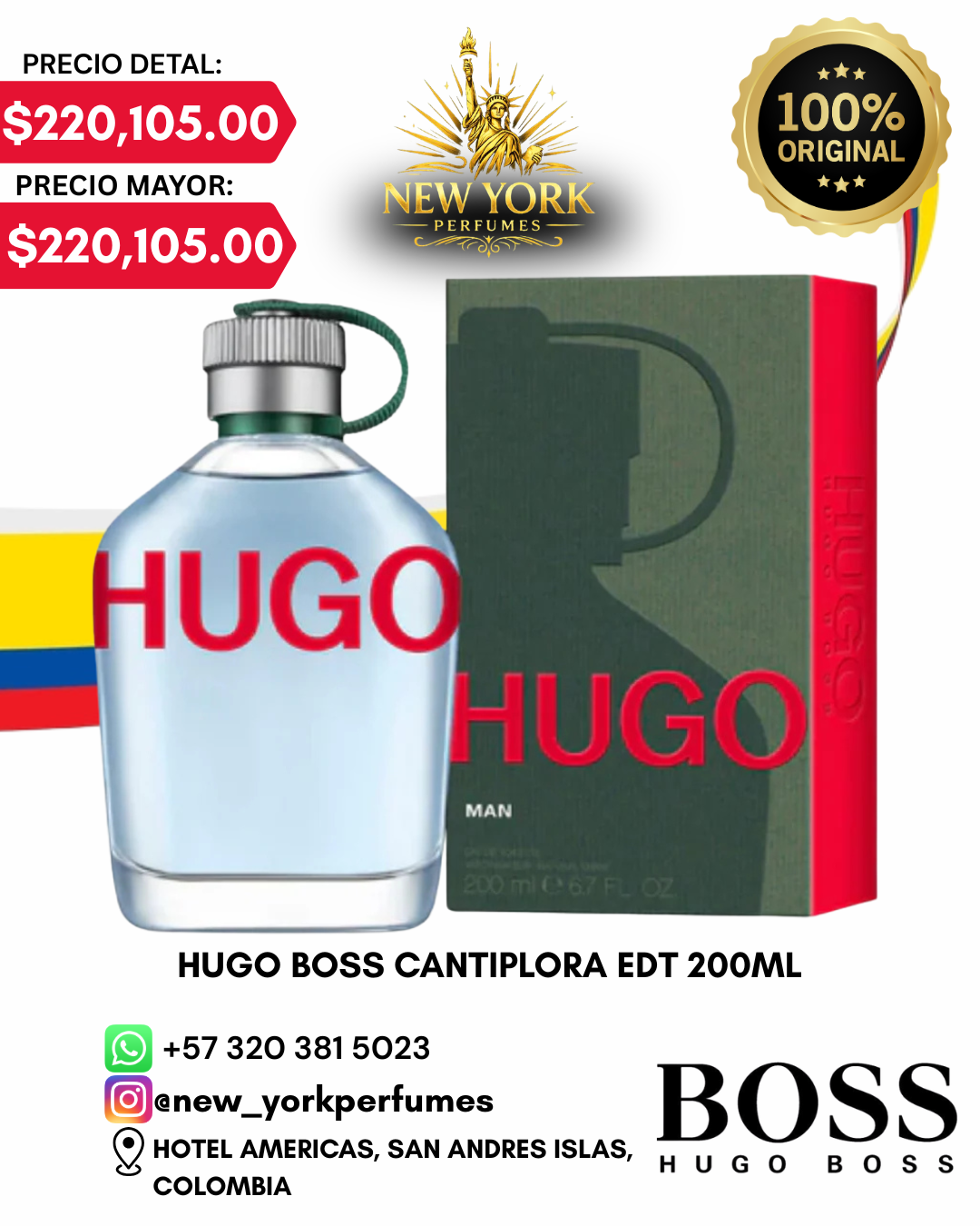 HUGO BOSS CANTIMPLORA EDT 200ML