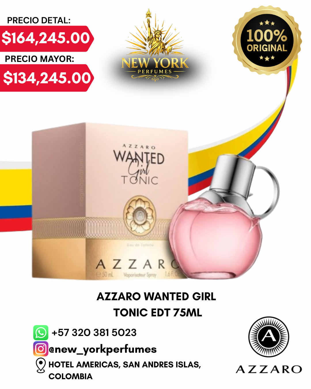 AZZARO WANTED GIRL TONIC EDT 75ML