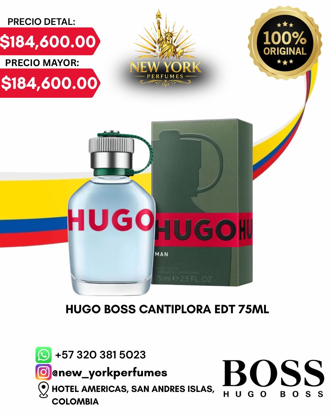HUGO BOSS CANTIMPLORA EDT 75ML