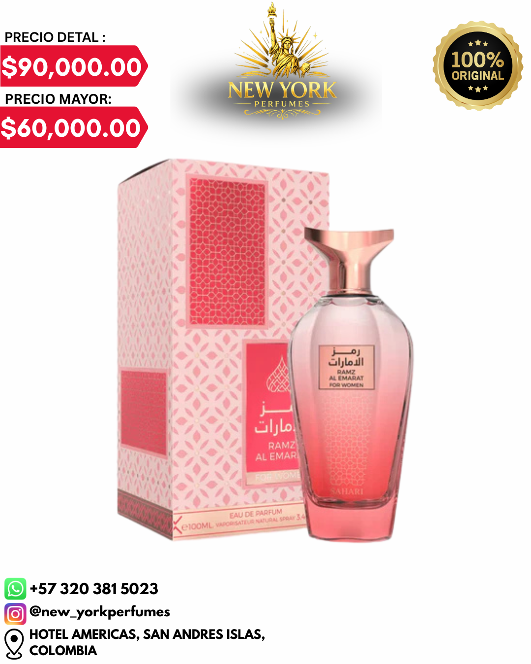 RAMZ AL EMARAT MUJER SAHARI 100ml
