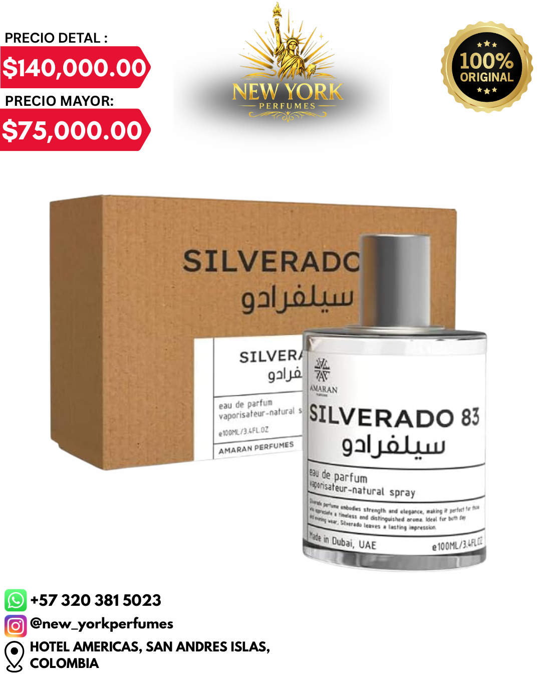 Silverado 83 Eau de parfum 3.4floz/100ML