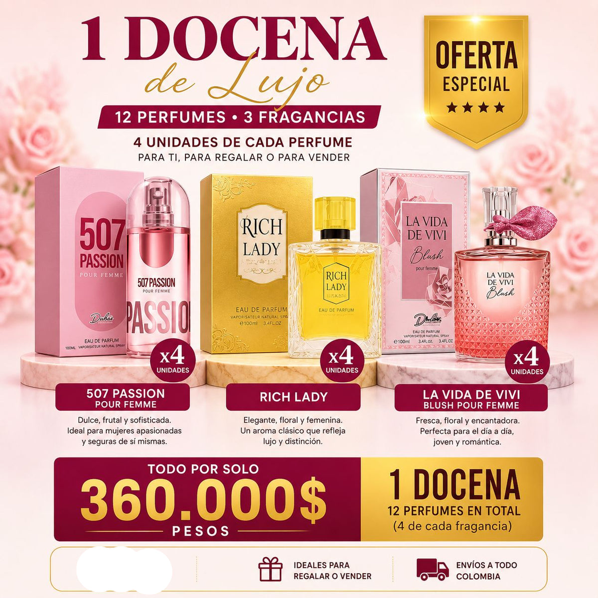 1 Docena de Lujo – 12 Perfumes por 360.000$
