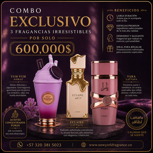 Combo Exclusivo de Perfumes Árabes | Yara, Eclaire & Yum Yum