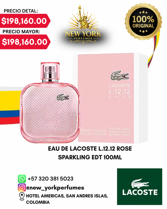 EAU DE LACOSTE L.12.12 ROSE SPARKLING EDT 100ML
