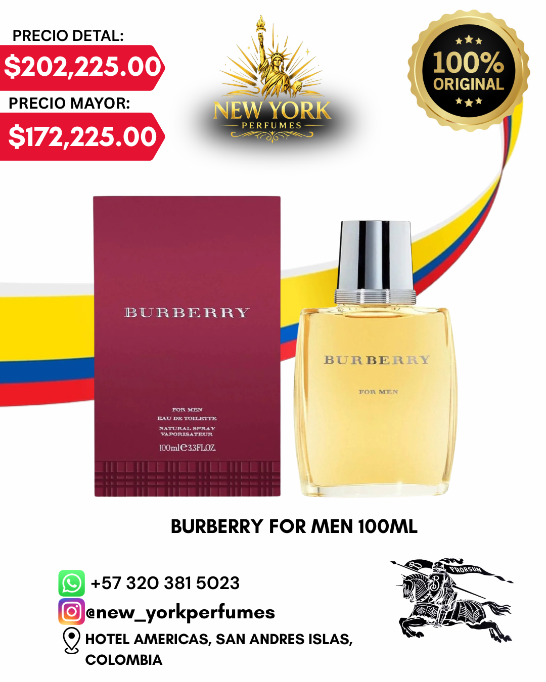 BURBERRY PARA HOMBRE 100ML