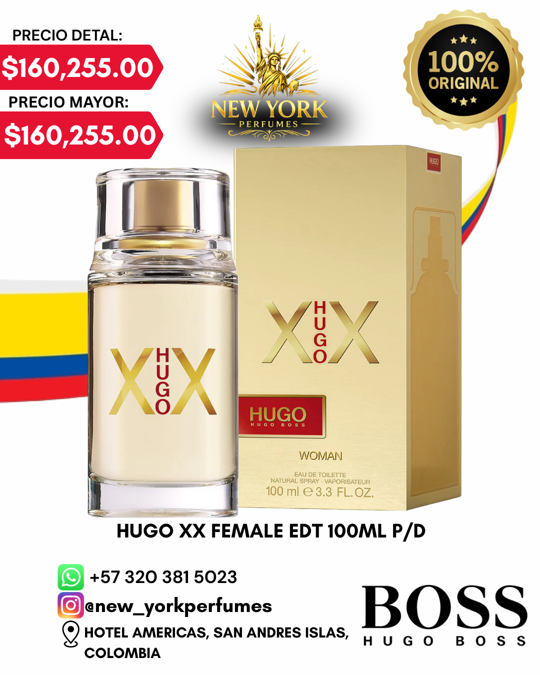 HUGO XX FEMENINO EDT 100ML P/D