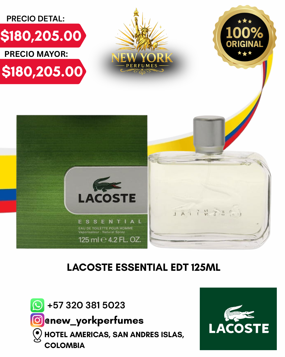 EAU DE LACOSTE ESSENTIAL EDT 125ML