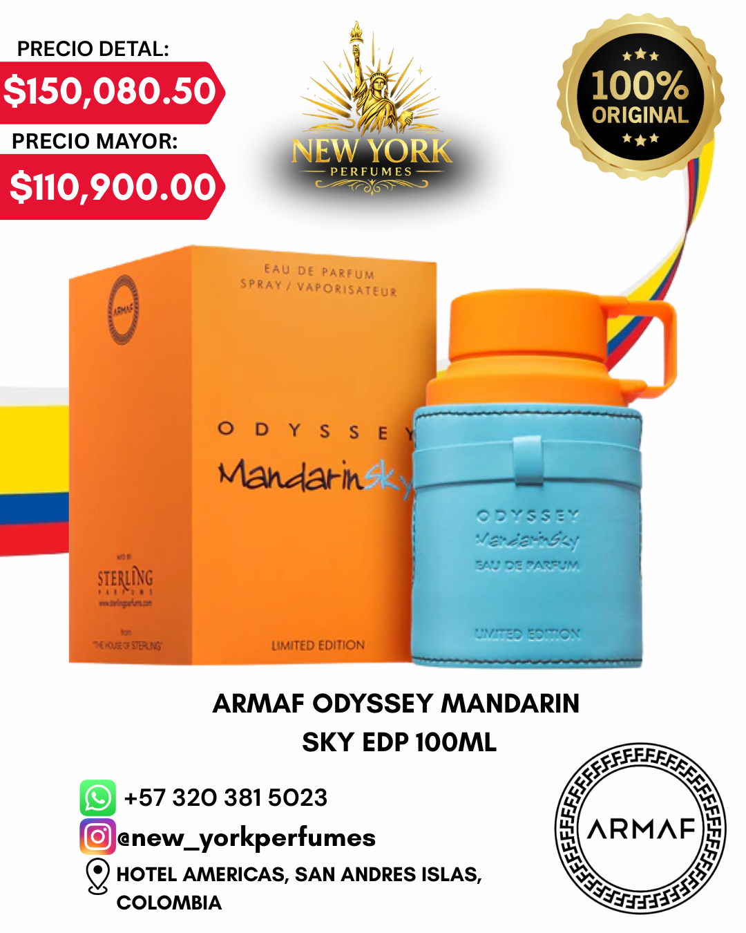 ARMAF ODYSSEY MANDARIN SKY EDP 100ML