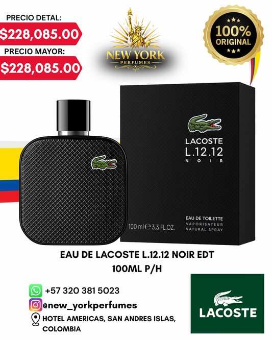 EAU DE LACOSTE L.12.12 NOIR EDT 100ML P/H