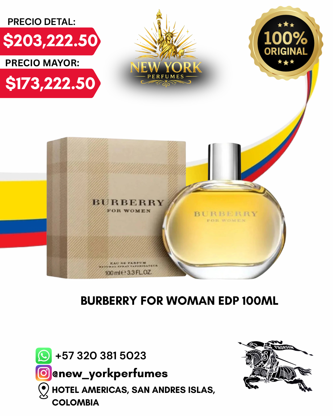 BURBERRY PARA MUJER EDP 100ML
