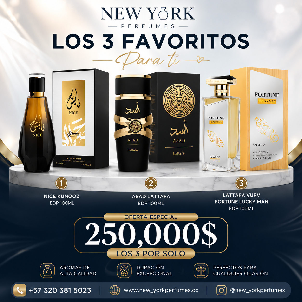 Get all 3 perfumes for only $250,000