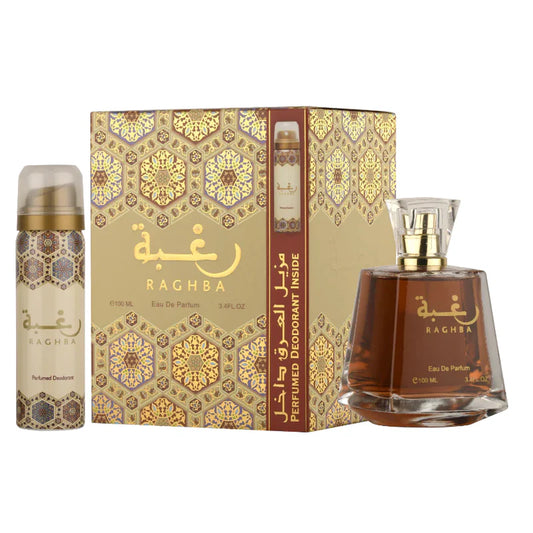 RAGHBA P/D EDP 100ML + DESODORANTE