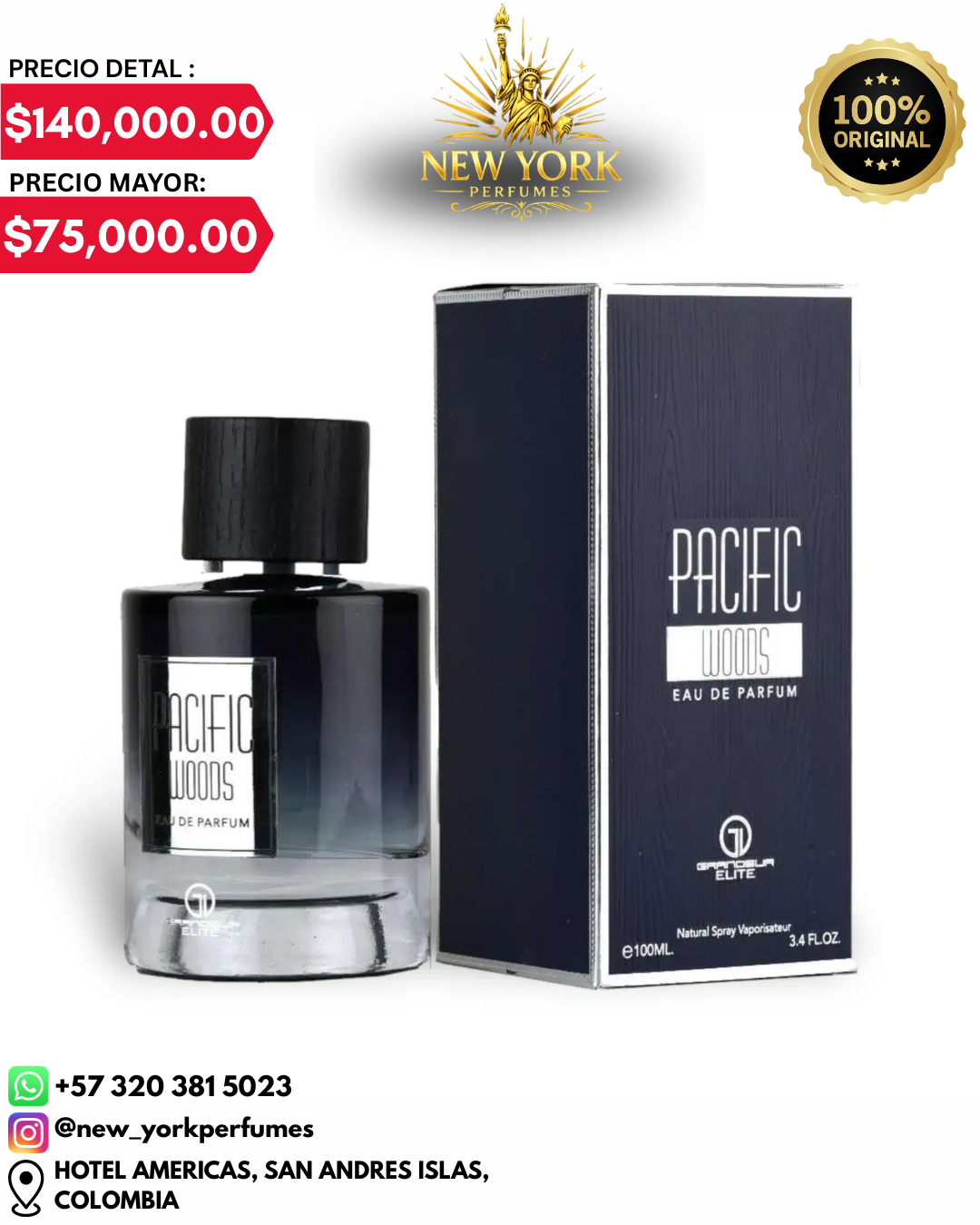 Grandeur Elite Pacific Woods Perfumes Eau De Parfum 100ml