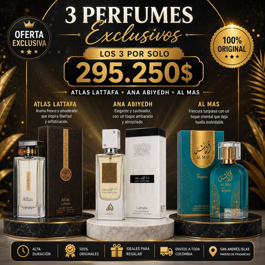 Combo 3 Perfumes Exclusivos – Oferta Especial